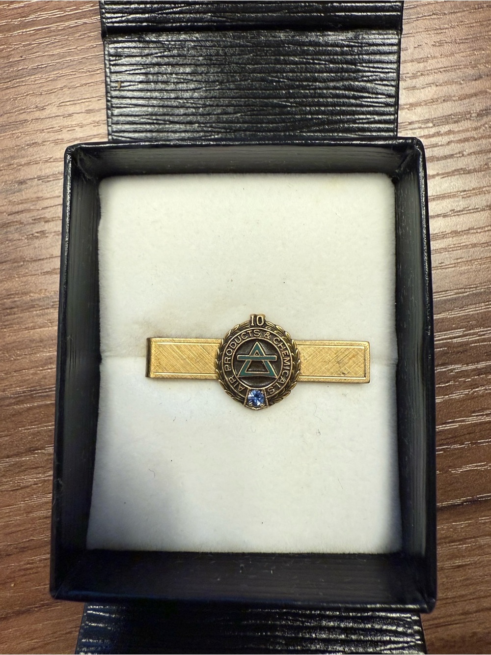 Vintage Masonic  Emblem Tie Bar with Blue Accent